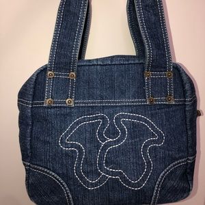 Small vintage Denim Bear logo handbag